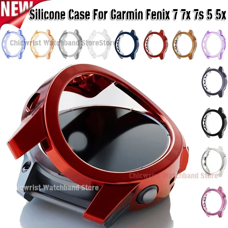 Silicone Case For Garmin Fenix 7 7x 7s 5 5x Protector Frame Clear Rubber Cover SmartWatch For Garmin Fenix 7 5 Case Accessories