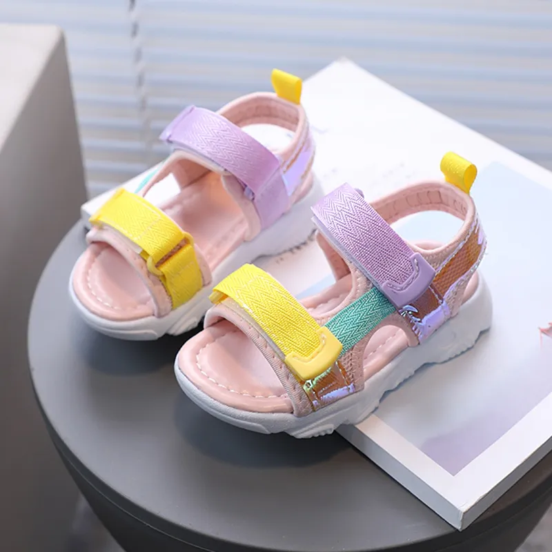 Baywell Children's Soft Comfy Sandals with Non-Skid Soles Kids Colorfull Sandals for Baby Girls Children Beach Shoes 2-6Years