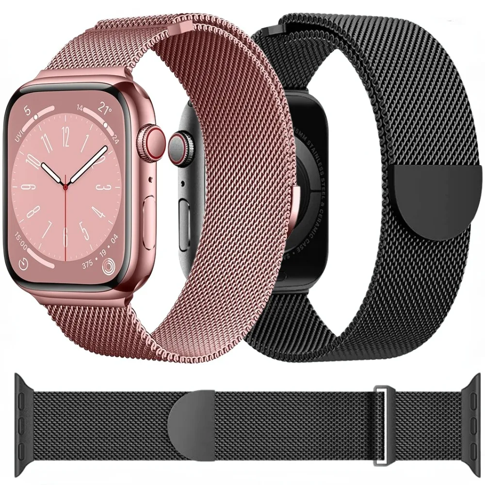 Milanese Loop Bracelet for Apple Watch band 44mm 45mm 49mm 42mm 38mm 40mm 41mm Metal Belt iWatch Series 7 SE 3 5 6 8 Ultra Strap