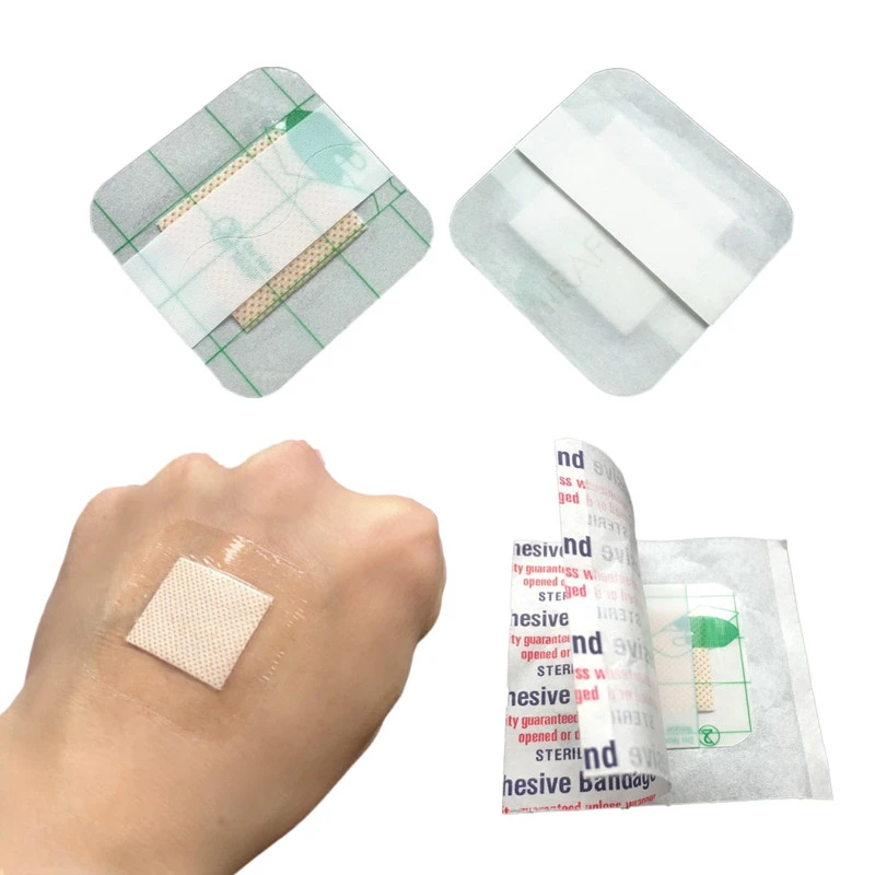 50pcs/set Transparent Band Aid Square Shaped Waterproof Patches Wound Dressing Plasters PU Patch Adhesive First Aid Woundplast