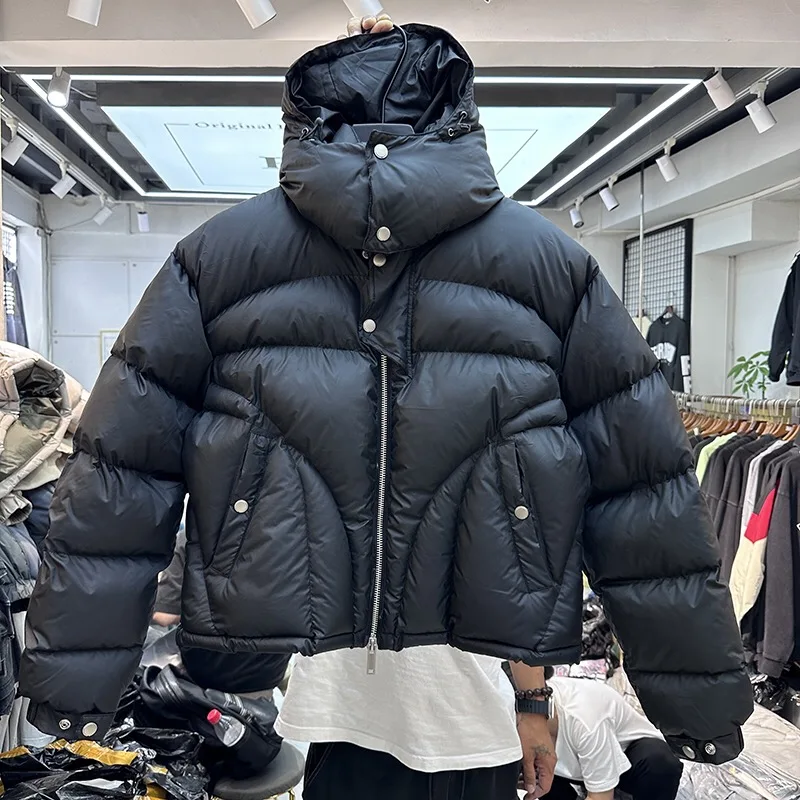 Winter hooded down jacket thickened