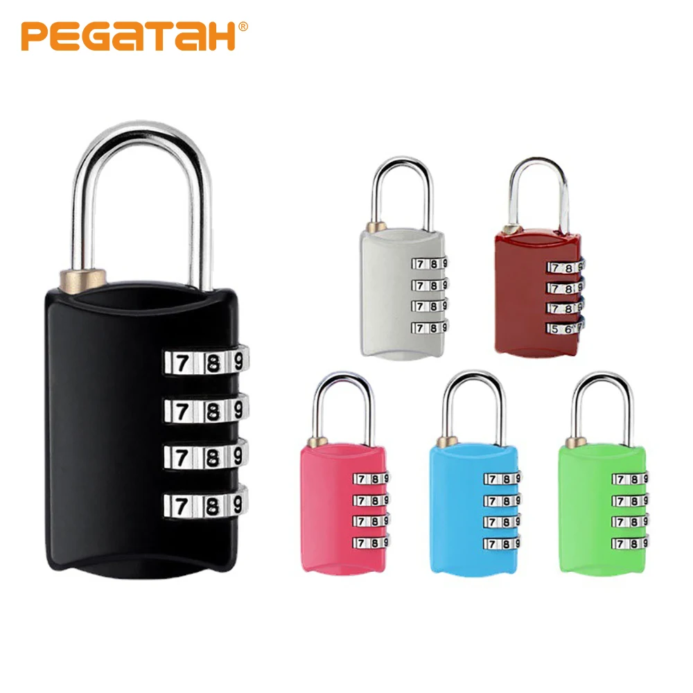 Main Mini Lock Resettable 4 Dial Digits Code Number Password Combination Padlock Travel Security Lock for Luggage Lock Padlock Gym image