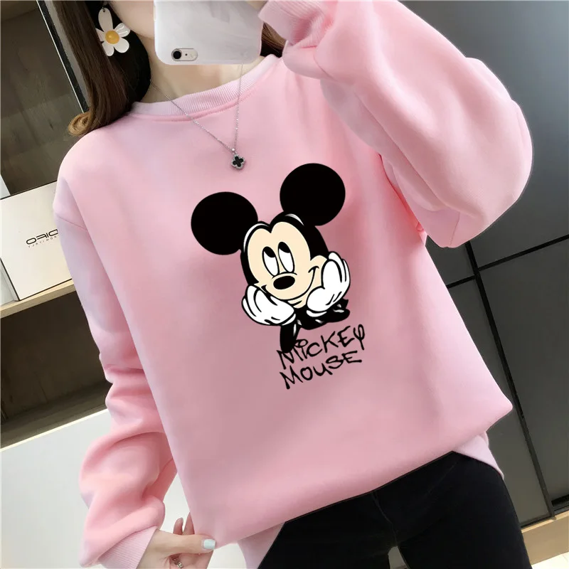 Disney Anime Mickey Mouse Children Sweatshirt 2023 Winter Autumn Long Sleeve Casual Warm Kids Pullover Boys and Girls Sweatshirt