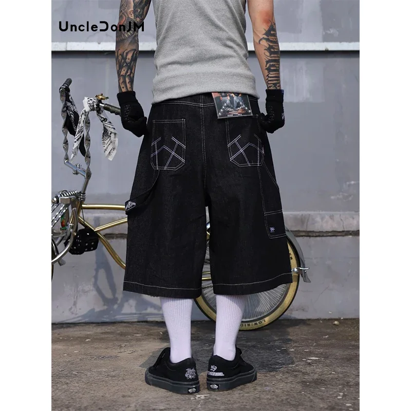 Oversized Jorts Summer Jeans Shorts Men's Wide Leg Baggy Y2K Denim Shorts