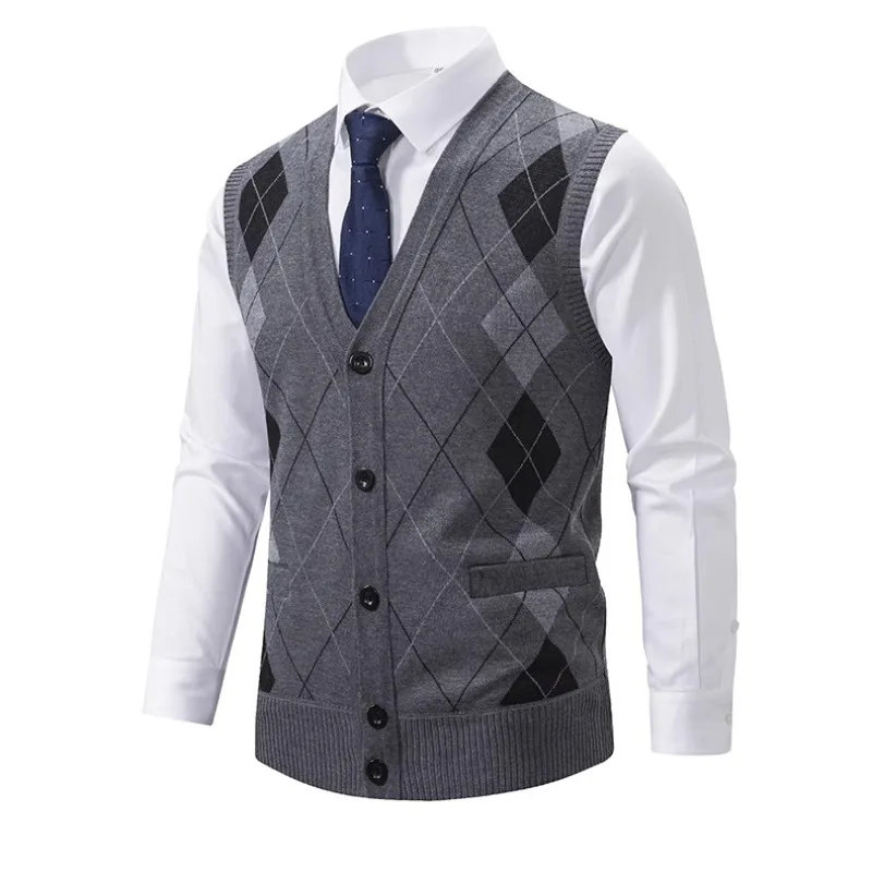 Men Autumn Sweater Vests Cardigan Waistcoats High Quality Male Business Casual Sleeveless Sweaters New Winter Outwear Vests 4X