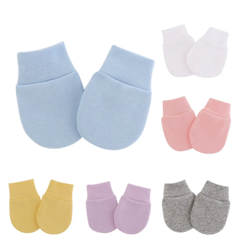 2PCS Baby Anti Scratching Soft Cotton Gloves Newborn Protection Face Scratch Anti-Grab Mittens Kids Infant Handguard Supplies