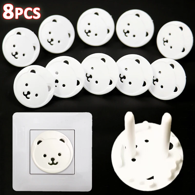 4/8pcs Twin Jack Power Socket Protection Covers Anti-electric Shock Switch Safety Plug Protective Cover Baby Safety Supplies