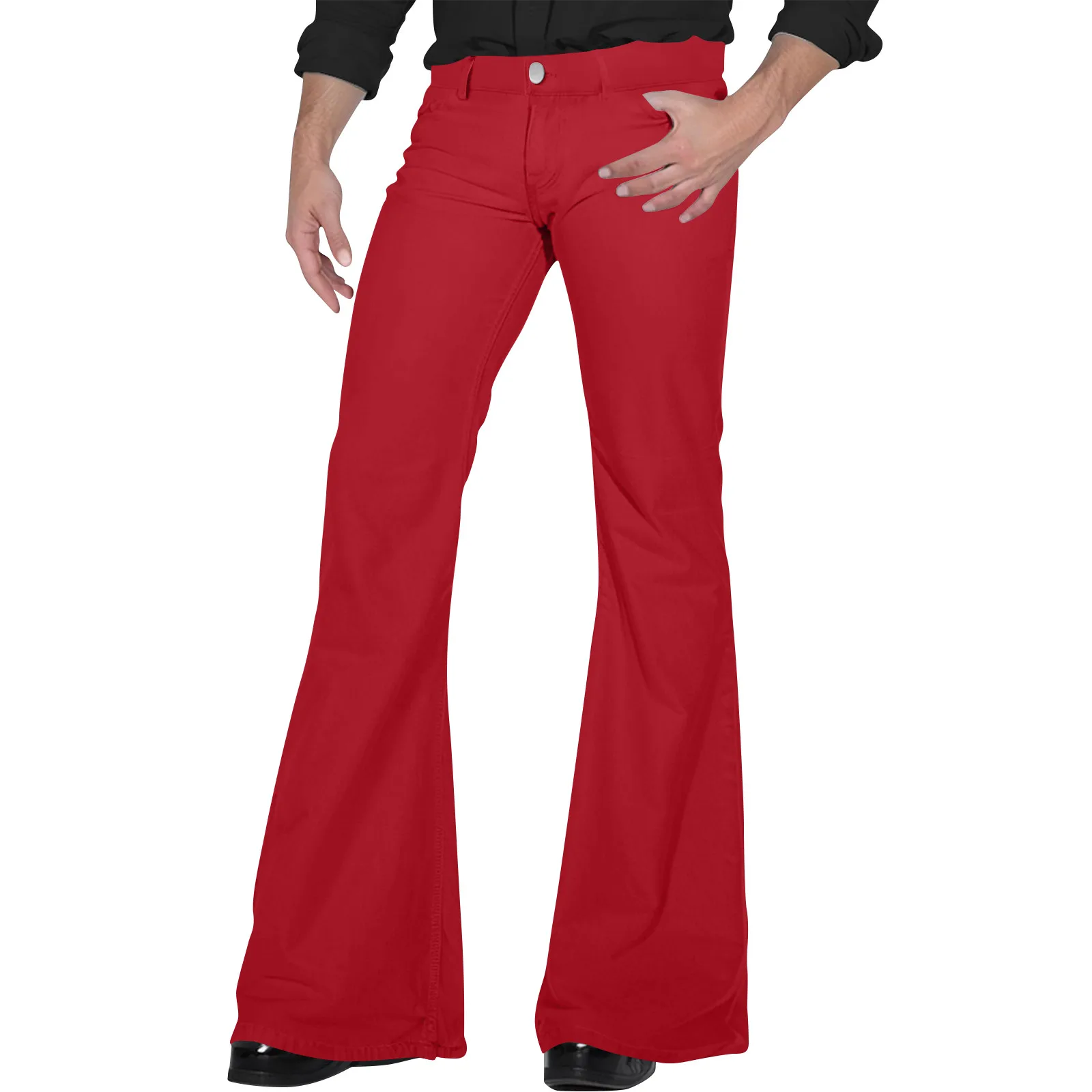 Men'S Retro Disco Flared Pants Loose Stretch Vintage Trousers Fit Flared Comfortable Retro Stretch Twill Men'S Trousers