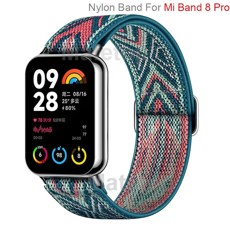 New Elastic Nylon Strap For Xiaomi Mi Band 8 Pro Women Men Sports Solo Braided Watch Band Loop For Redmi Watch 4