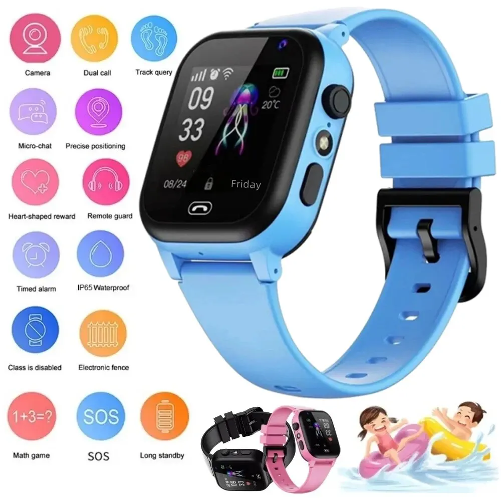 Main Smart Watch Kids LBS Location SOS Phone Call SIM Card Camera Photo Alarm Clock Children Electronic Watch Gift For Boy Girls Q15C image