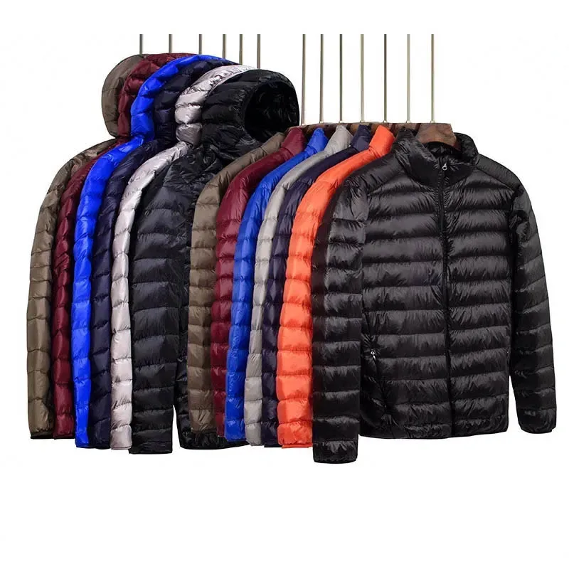 New Brand Autumn Winter Light Down Jacket Men's Fashion Hooded Short Ultra-thin Lightweight Youth Slim Coat Down Jackets 2022