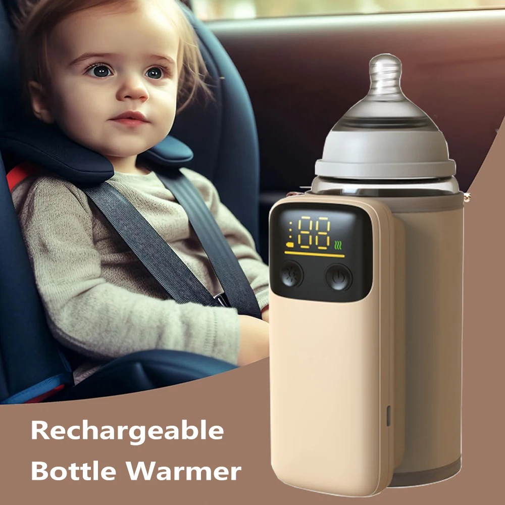 Rechargeable Portable Bottle Warmer with Fast Charging Cordless Milk Warmer with Temperature Control for Traveling Camping Home