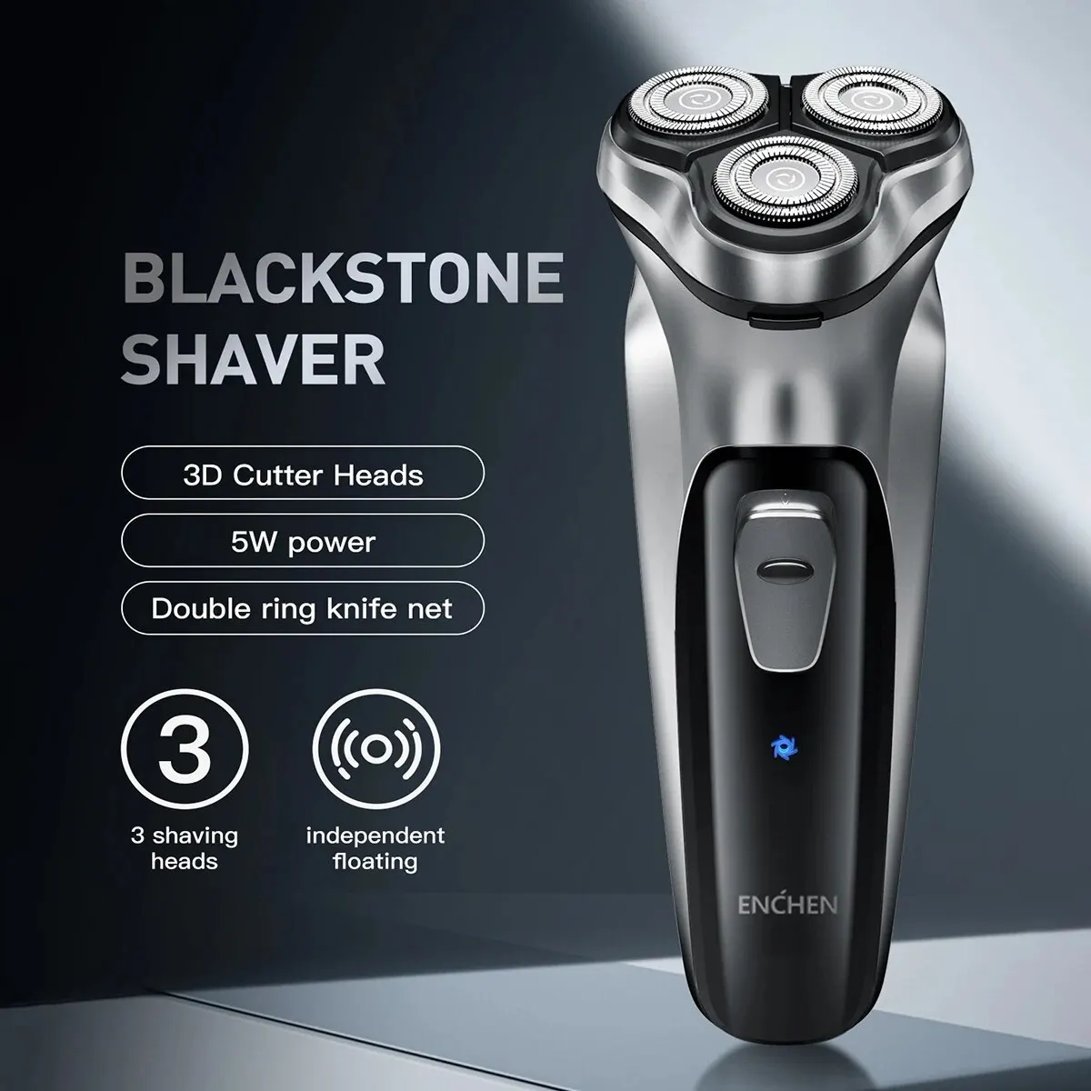 Main ENCHEN Blackstone Electrical Rotary Shaver for Men 3D Floating Blade Washable Type-C USB Rechargeable Shaving Beard Machine image