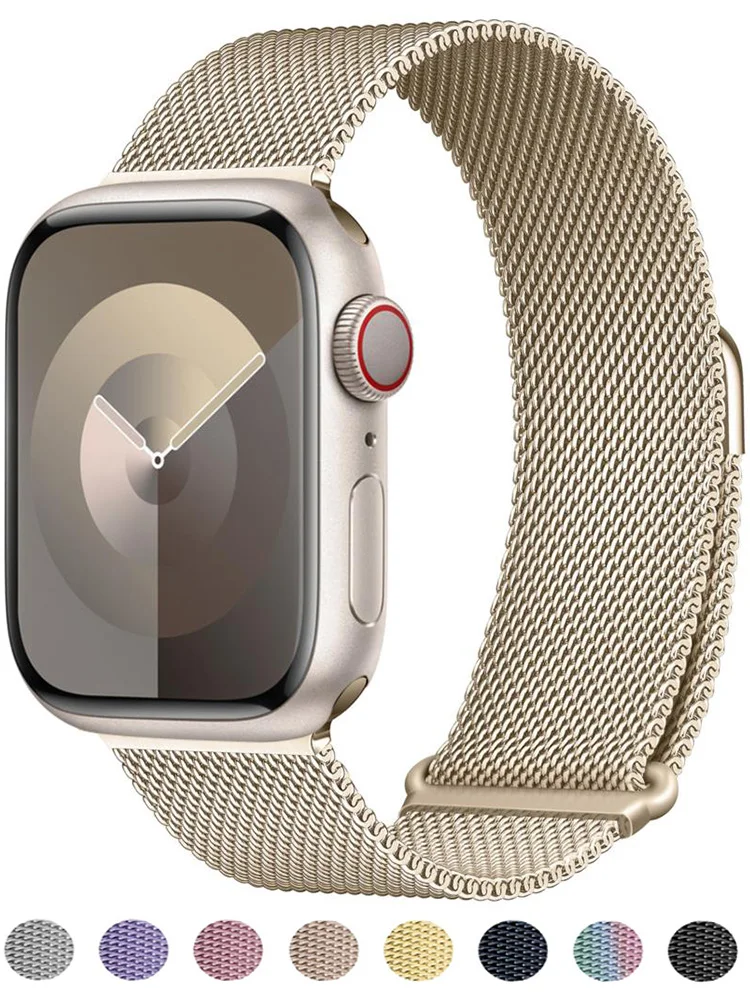 Metal Strap For Apple Watch Band 44mm 45mm 49mm 40mm 41mm 42mm 44 mm milanese correa bracelet iWatch series 9 8 7 se 5 6 Ultra 2