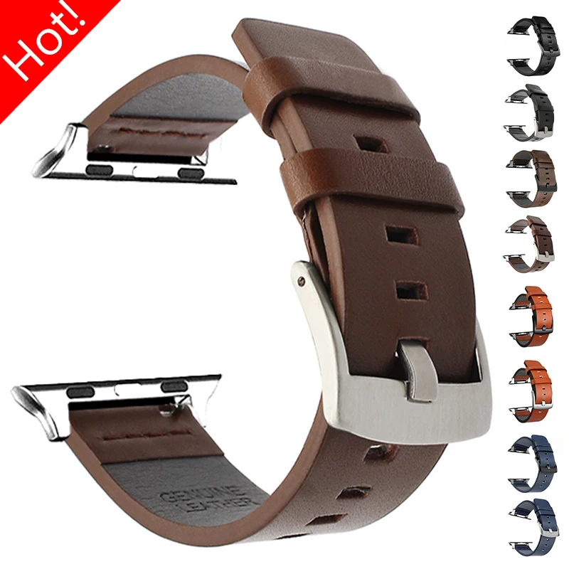  Leather Strap for Apple Watch Ultra 2 Band 49mm 9 8 7 45mm 41mm High Quality Strap for IWatch Series 6 SE 5 4 44mm 40mm