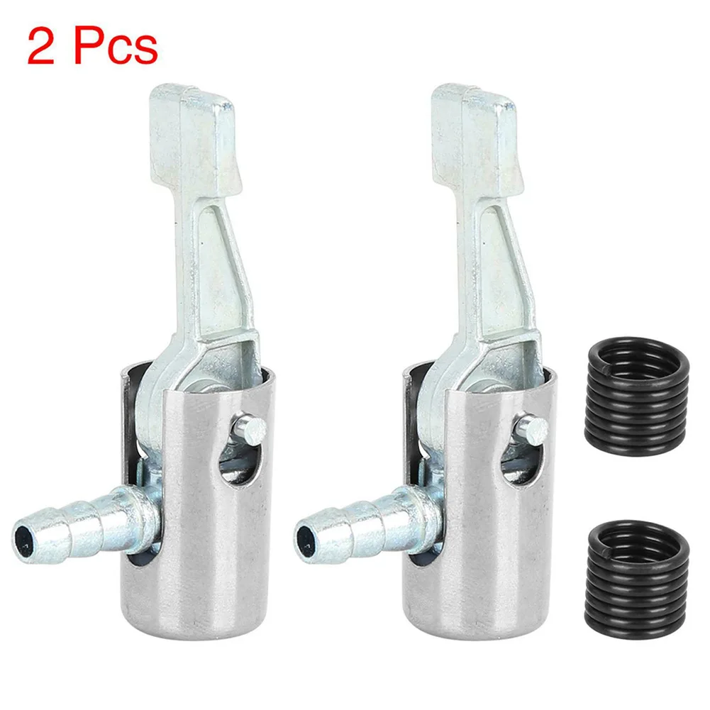 Main 1/2Pcs Car Tire Air Chuck Inflator Pump Valve Connector Clip-On Adapter Inflator Pump Adapter Connector + Spring For 6mm Hose image