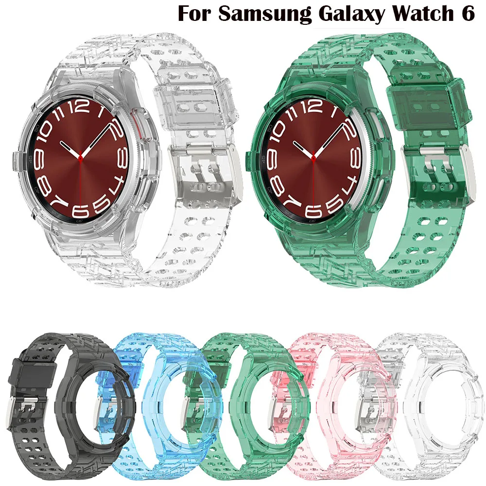 Transparent Strap For Samsung Galaxy Watch 6 Classic 47MM 43MM Watch 6 5 40mm 44mm Smart Wristband WatchBand Silicone Bracelet