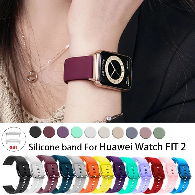 Silicone Strap For Huawei Watch Fit 2 correa Smartwatch Band Replacement Wristband waterproof Bracelet Fit 2 watch Accessories