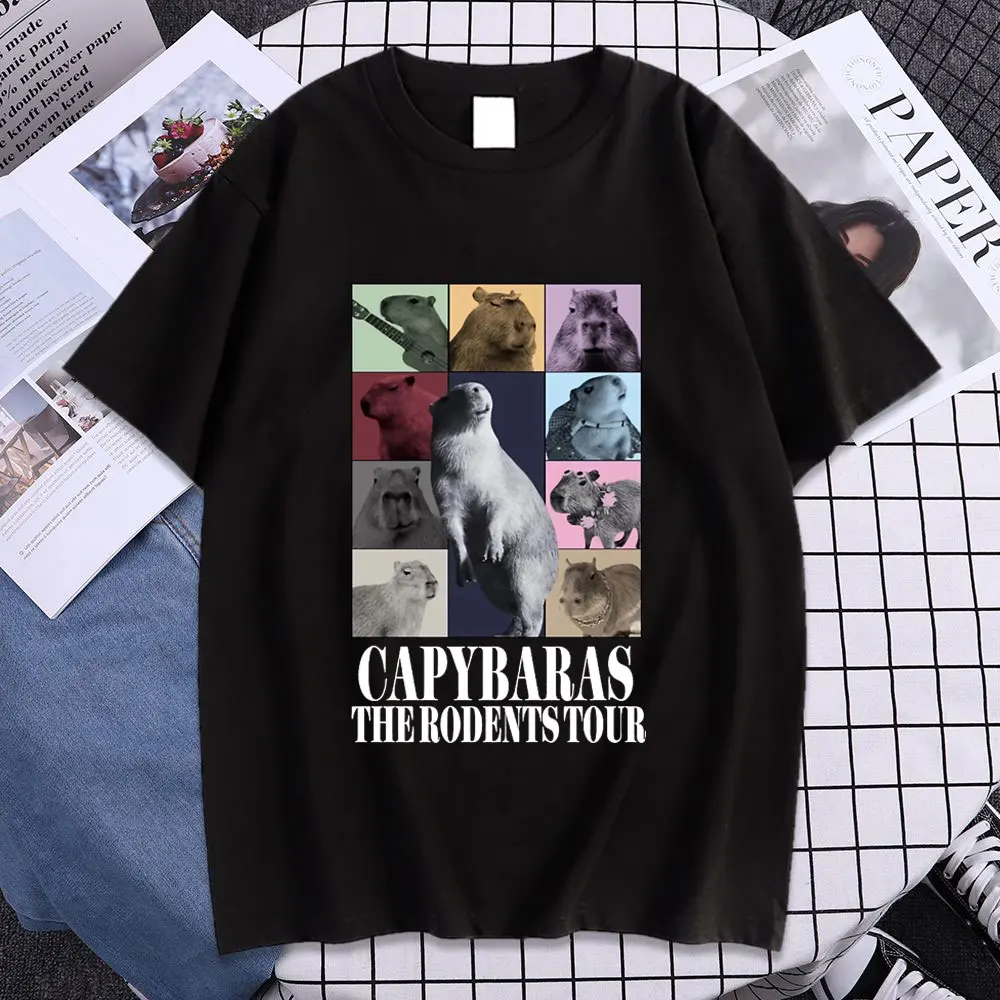 Funny Capybara The Rodents Eras Tour Meme Graphic T Shirt Summer Men's Women's Vintage Fashion T-shirt Casual Oversized T Shirts