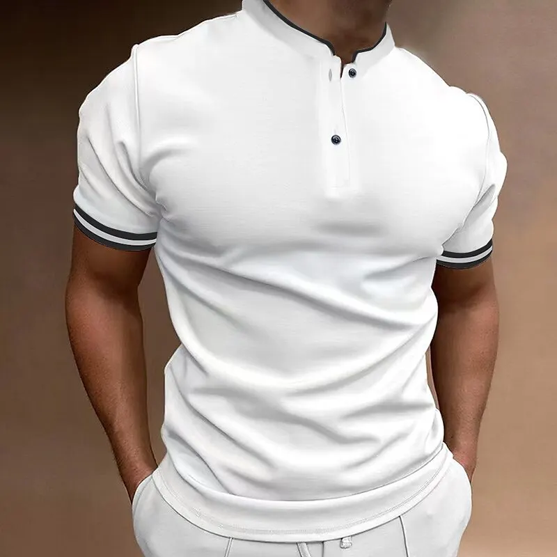 New men's classic short-sleeved Polo shirt summer top Casual T-shirt bottom collar oversized S-XXXL