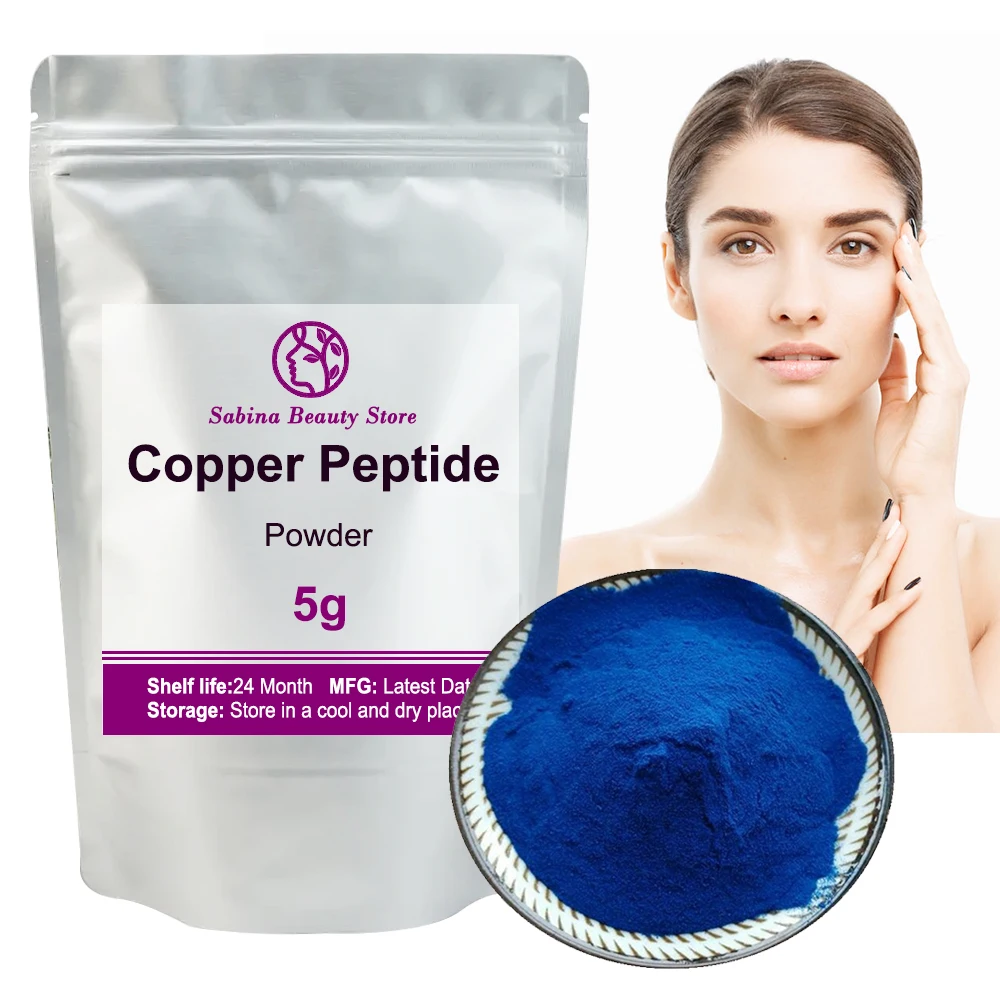 Main Blue Copper Peptide Powder Tripeptide GHK-Cu Promotes Collagen Production And Anti-aging Cosmetic Raw Materials image