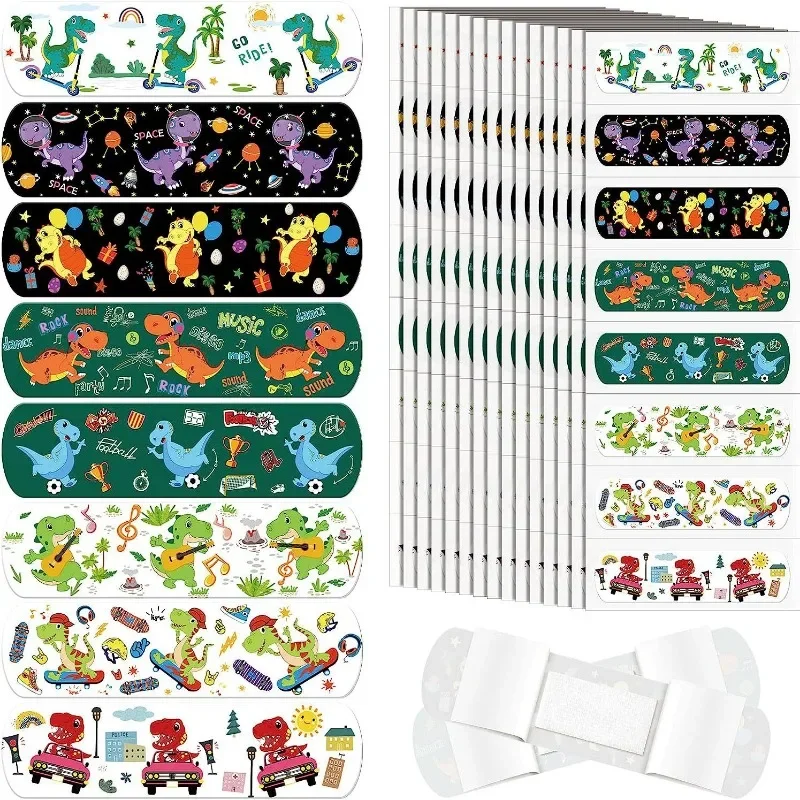 80pcs/set Cartoon Dinosaur Prints Band Aid Kawaii First Aid Strips Adhesive Bandages Wound Dressing Plasters Skin Patch