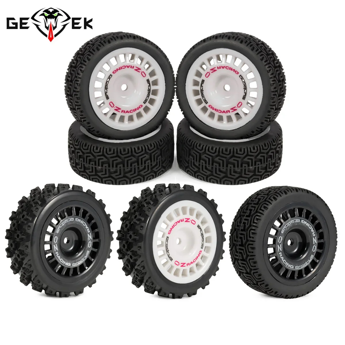 Main 4Pcs RC Rally Tires Glued On Road Tyre Wheels with 12mm Hex for Tamiya TT02 TT-01 XV01 PTG-2 DF-03 WR8 Racing Car Upgrades image