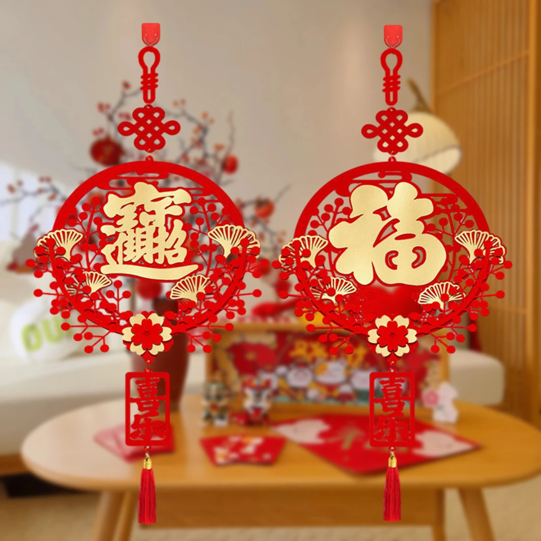 Main 2024 Chinese New Year Decoration Chinese Knot Hanging Pendant Spring Festival Ornament For Wall Window Door image