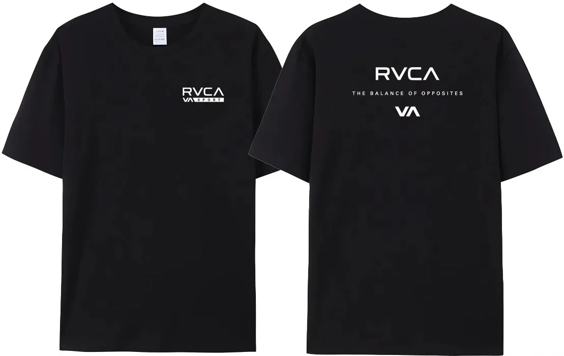 VA Men's Four Seasons THE BALANCE OF OPPOSITEST Shirt RVCA Fashion Casual Women's Letter Harajuku Retro Top NO1