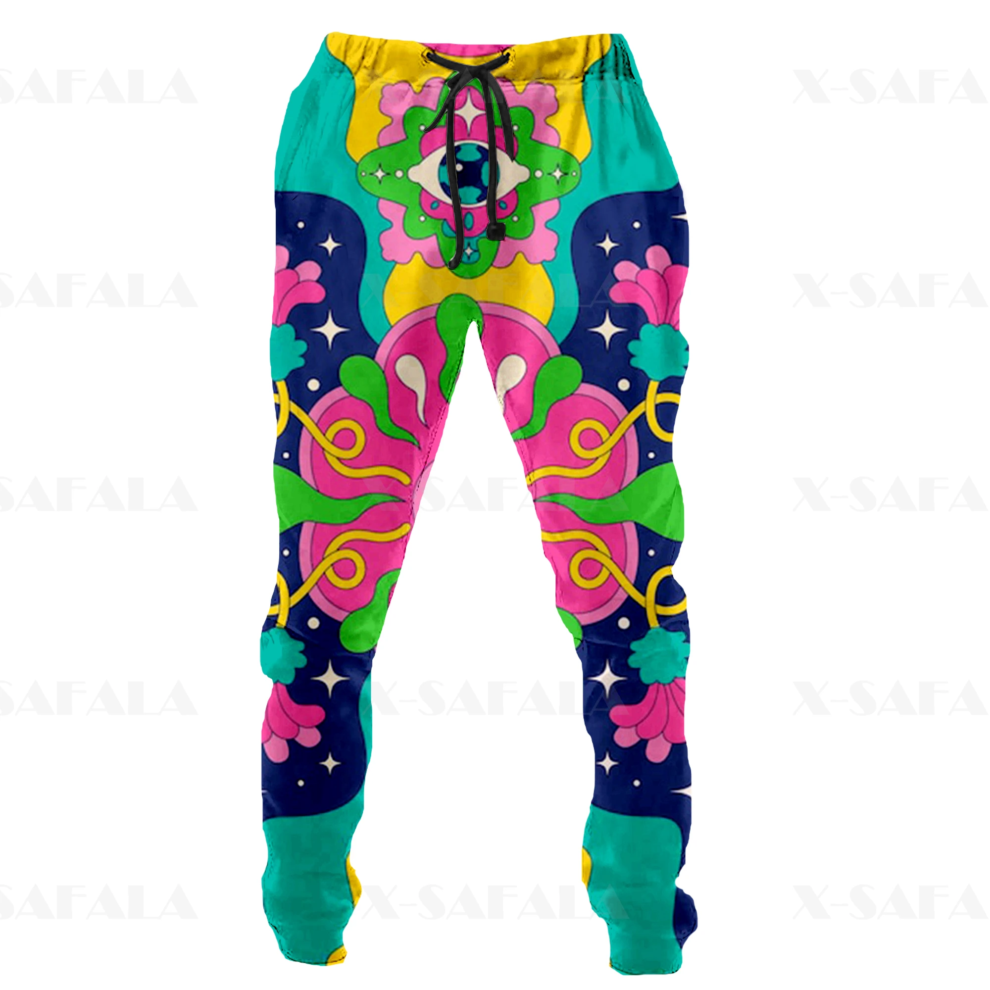 Colorful Trippy Long Baggy Pants Men Gym Sweatpants 3D Print Hippie Casual Joggers Streetwear Autumn Loose Sports Y2k Trousers