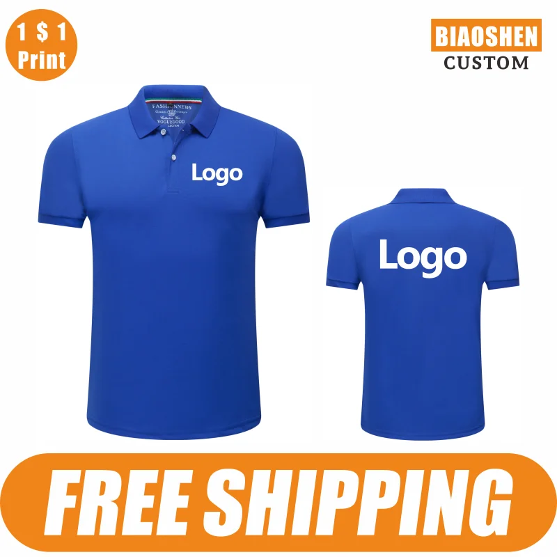 BiaoShen Summer Men And Women Polo Shirts Custom Logo Embroidery Print Polyester Clothing Personal Group Company Design Tops Siz