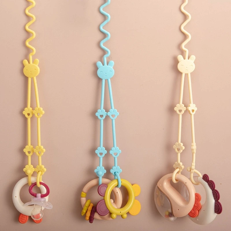 Baby Pacifier Clips Holder Silicone Teether Clip Anti-drop Rope Pacifier Strap Soother Chain Kids Teether Chain