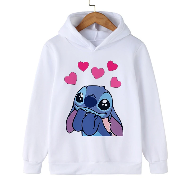 kawaii Sweatshirts Stitch Hoodie Children Cartoon Clothes Kid Girl Boy Lilo and Stitch Sweatshirt Manga Hoody Baby Casual Top