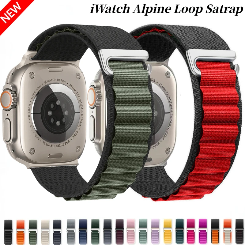 Alpine Loop Strap For Apple Watch Ultra 2 Band 49mm 9 8 7 45mm 41mm Nylon Metal Buckle Bracelet iWatch 6 5 4 3 SE 44mm 40mm 42mm