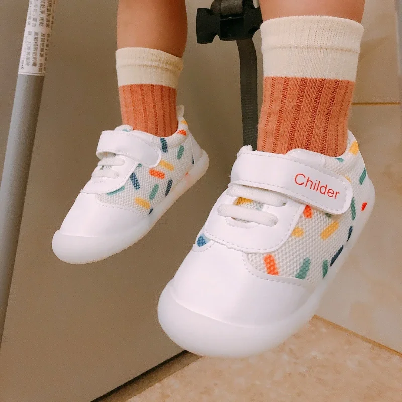 Boys/Girls Baby Walking Shoes 2023 Spring/Autumn New 0-2 Year Old Shoes Soft Sole Mesh Breathable Baby Shoe Nude Shoe Bebê أحذية