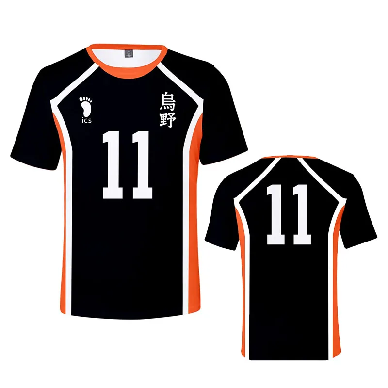 Japanse Anime Haikyuu Cosplay T Shirt for Men Karasuno High School Volleyball Club 3d Print Short SleeveTops O-Neck Sports Tees