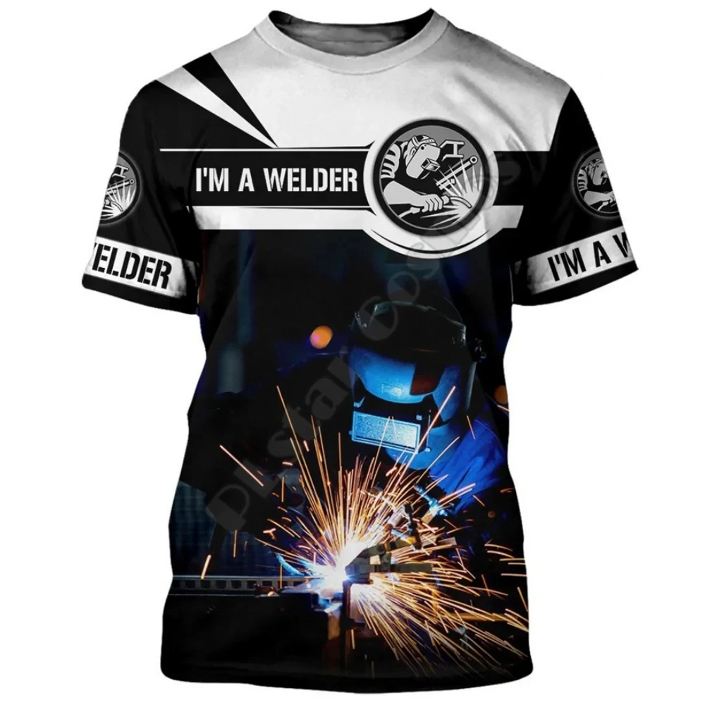 3D Digital Welding Printed Men's T-shirt Popular Plus Size Harajuku Popular Short Sleeved Trendy Personalized O-neck Top