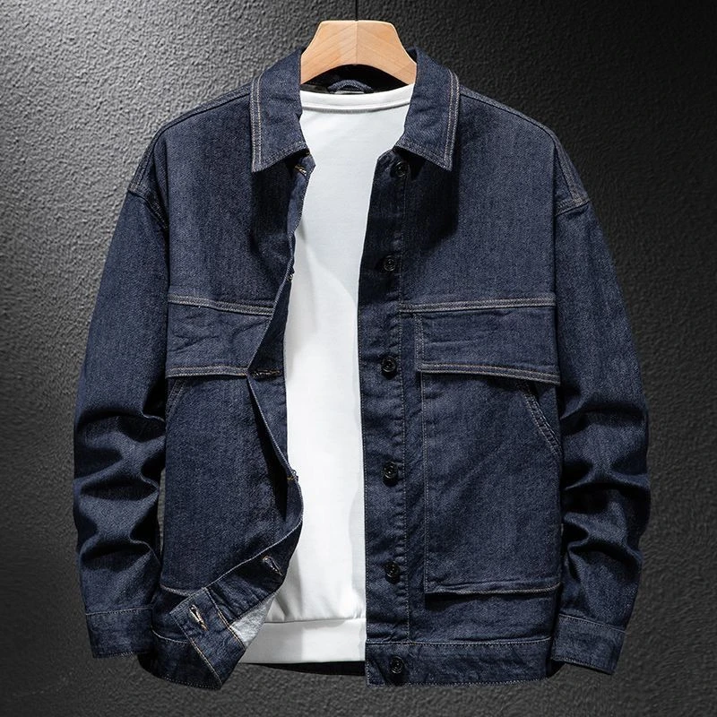 Male Jean Coats Cargo Biker Men's Denim Jacket Motorcycle Autumn Washed Fashion Low Price Free Shipping High Quality Large Size