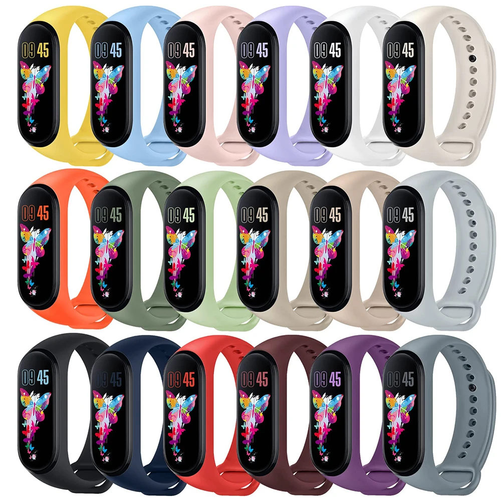 Watch band for Xiaomi Mi Band 7 6 NFC bracelet silicone Sport watch wristband Mi band 4 Belt pulsera correa mi band 5 4 3 strap