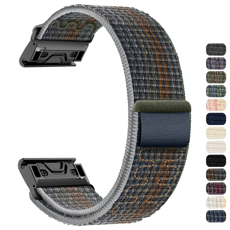 22mm 26mm Nylon Quick Fit Strap for Garmin Fenix 7X 7 Pro Fenix 6X 6 5X 5Plus Tactix 7 Forerunner 965 955 Enduro 2 Loop Band