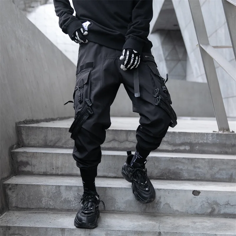 2024 New Fashion Multi-pocket Cargo Pants Men Y2K Tactical Techwear Ankle Pants Punk Style Casual Paratrooper Pants pantalones