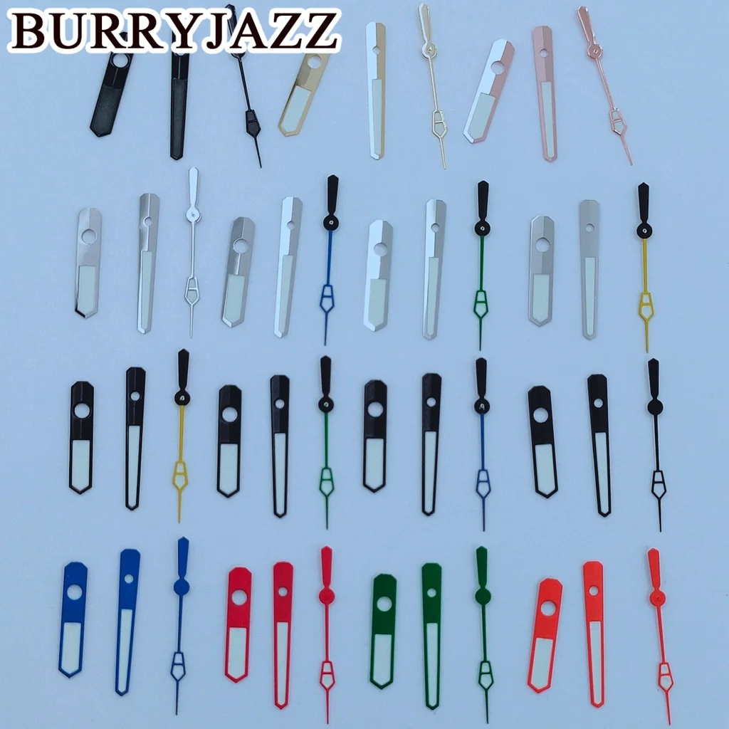 BURRYJAZZ NH35 NH36 NH38 7S26 7S36 4R35 4R36 Watch Hands Black Silver Gold Rose Gold Red Blue Green Orange Hands Green Luminous