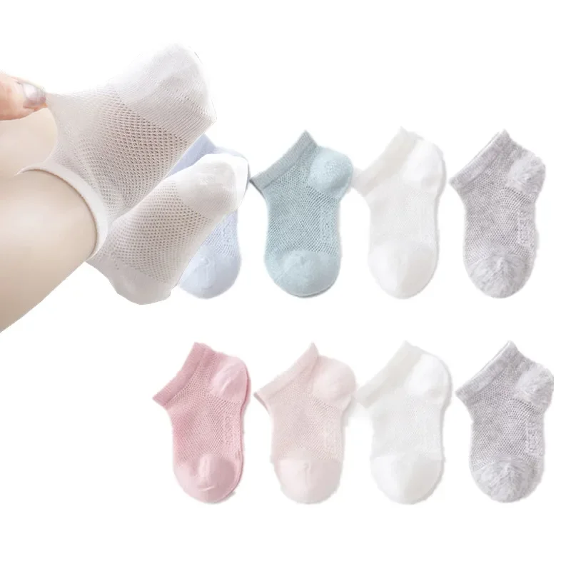 3 Pair Summer Baby Sock Solid Color Mesh Ankle Short Sock for Toddler Baby Boy Girl Breathable Soft Thin Stretch Sock for Kids