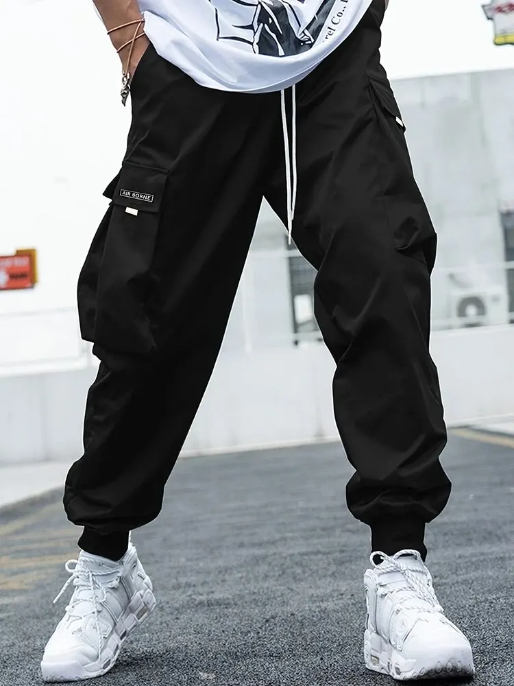 2024 New Sweatpants Men Camouflage Elasticity Military Cargo Pants Drawstring Multi Pockets Bottoms Casual Jogger Trousers