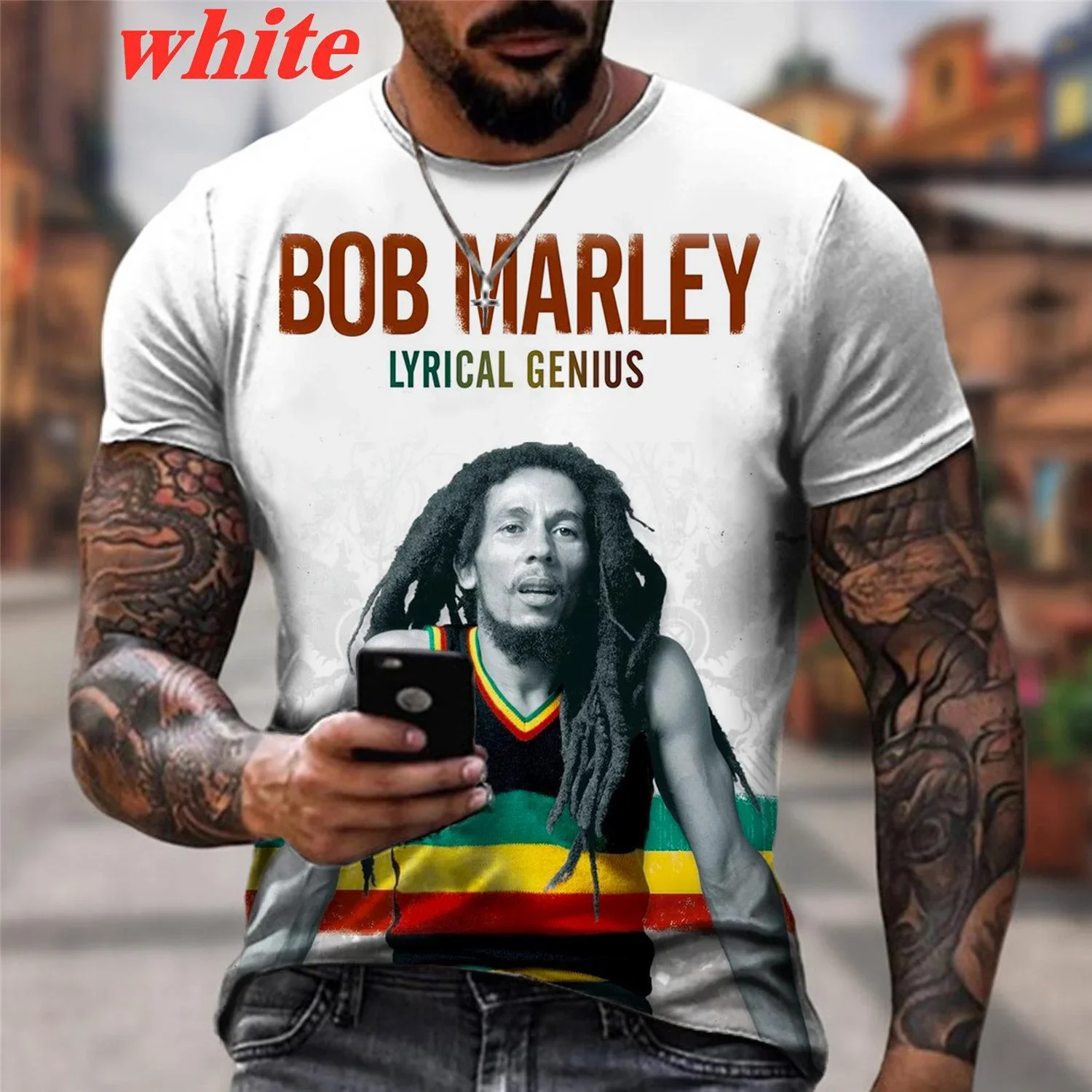 Summer Men's T-shirts Cool Rock Bob Marley 3d Print O-neck Short Sleeve Street Hip-hop Shirt Oversized Tops & Tees Men Clothing