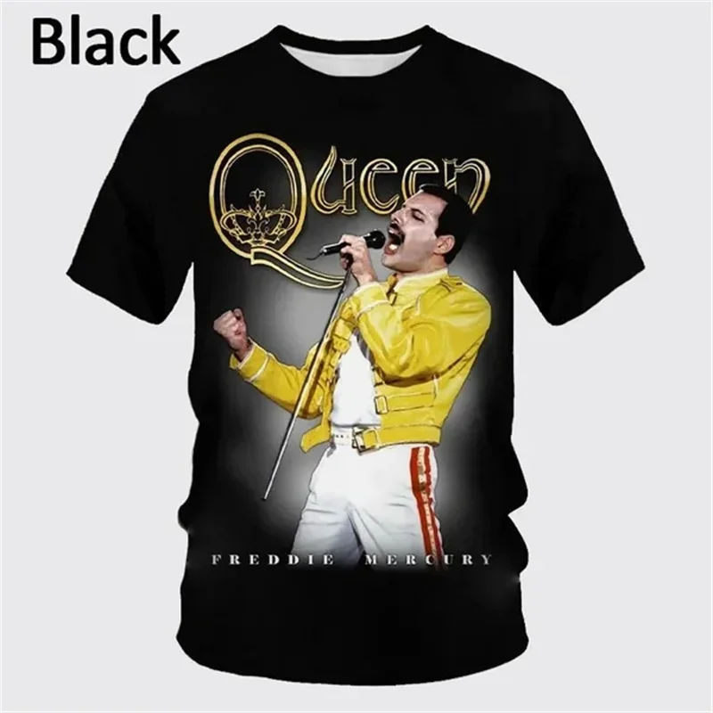 2023 Hot Rock Song Bohemian Rhapsody Queen Band 3D Printed Men's Short Sleeve T Shirt Hip-hop Singer Freddie Mercury Unisex Tees