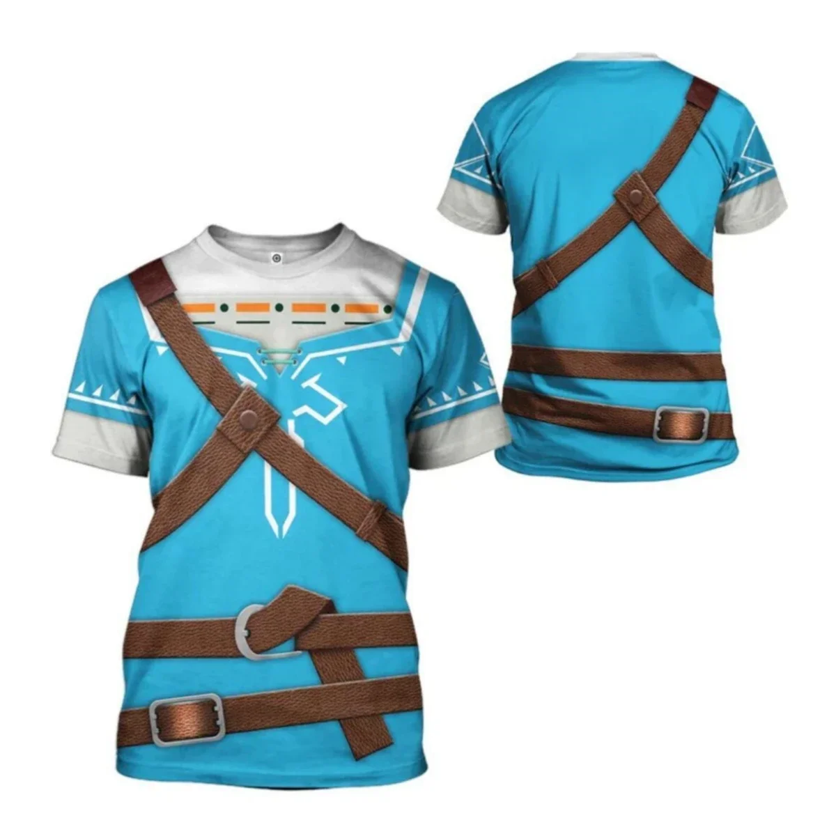 Zelda Cosplay Summer Men Kids Harajuku Breathable Mesh T-shirt Man Street Casual Round Neck Short Sleeve Sportwear Male Tops Tee