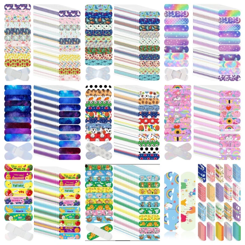 10pcs Starry Night Sky Mermaid Horse Band Aid Cartoon Wound Plasters for Kids Children Girls Dressing Patch Adhesive Bandages