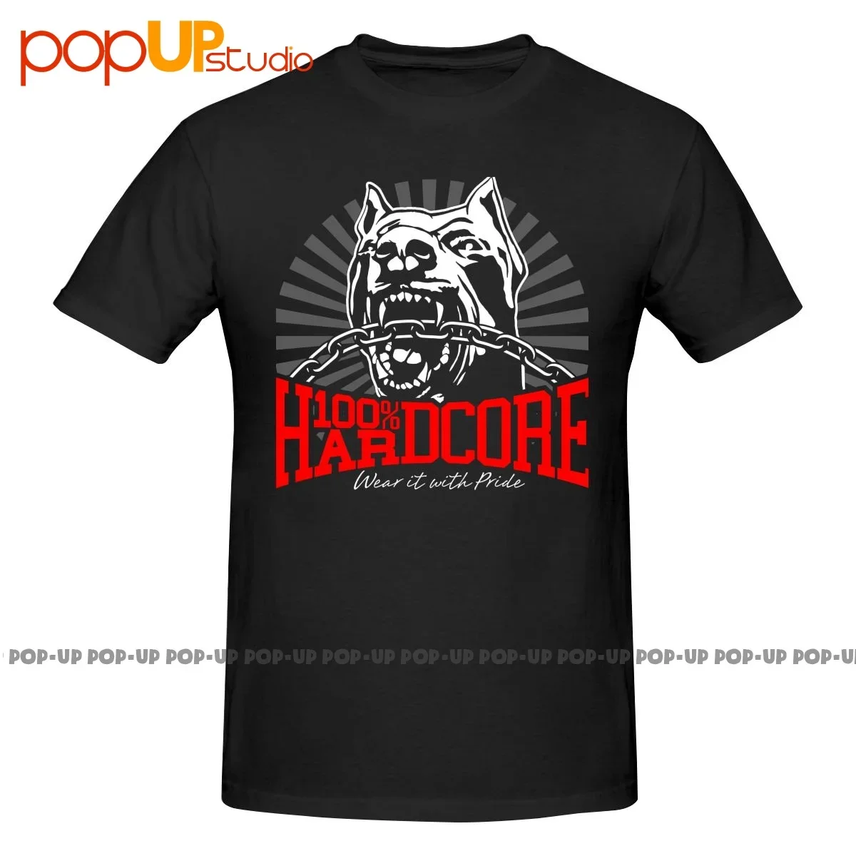 100 Hardcore Dog 305206060 Gabber Techno Partyoutfit Shirt T-shirt Tee Style Harajuku