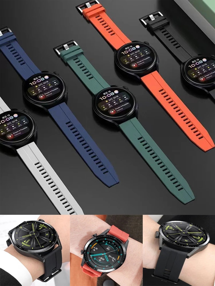 Sport watch band for Samsung Galaxy watch 5/pro/4/6/classic/Active 2 Silicone 20mm 22mm bracelet huawei watch gt 4-3-pro-2 strap